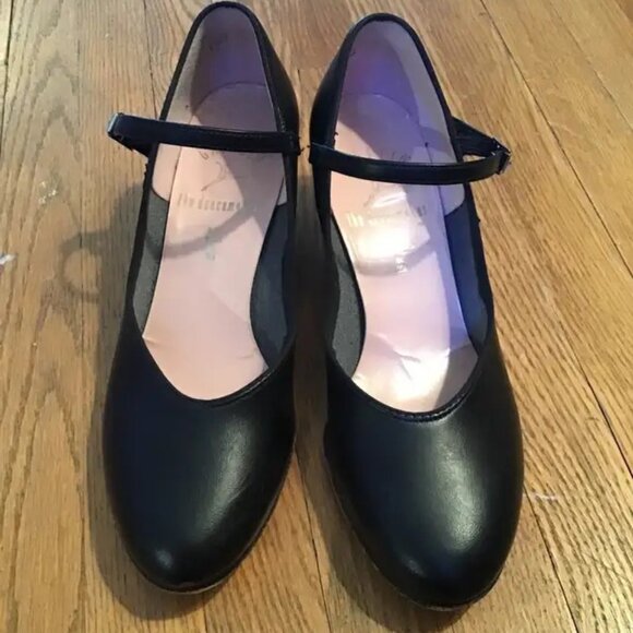 Capezio Black Heels with Ankle Strap - Picture 1 of 4